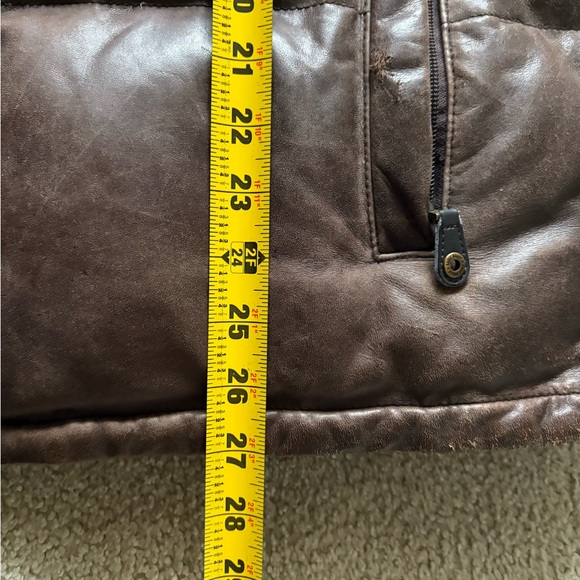 90s VTG Eddie Bauer Premium Leather Goose Down Vest XL - Picture 10 of 11